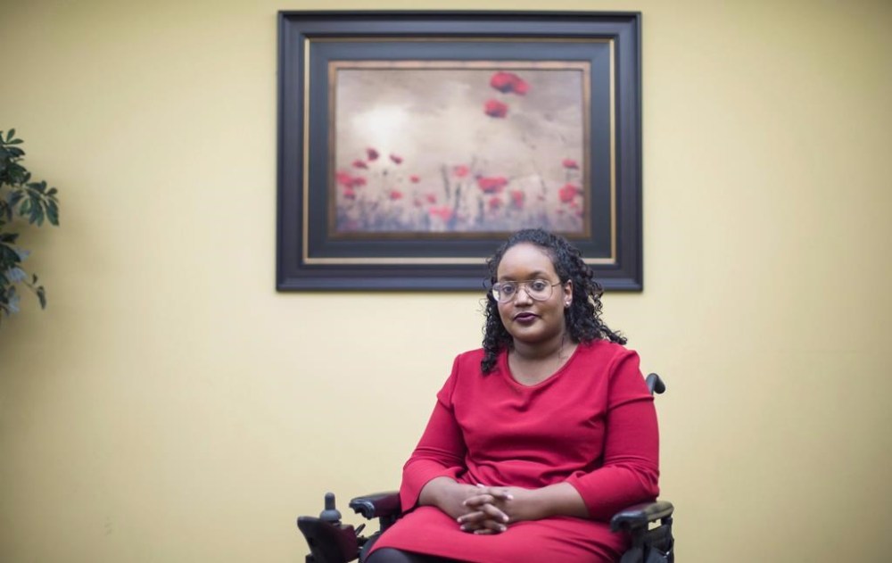 Ontario NDP MPP Sarah Jama poses for a portrait at her home in Hamilton, Ont., on Tuesday, March 13, 2018. The leader of Ontario's NDP has asked one of her caucus members to retract a statement about the conflict between Israel and Hamas, but the demand has so far been met with silence, more than 19 hours later.THE CANADIAN PRESS/Peter Power