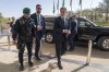 U.S. Secretary of State Antony Blinken returns to his hotel in Riyadh, Saudi Arabia, after meeting with Saudi Crown Prince Mohammed bin Salman, Sunday, Oct. 15, 2023. (AP Photo/Jacquelyn Martin, Pool)