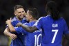 Italy's Domenico Berardi, left, celebrates with teammates during the Euro 2024 group C qualifying soccer match between Italy and Malta in Bari, Italy, Saturday, Oct. 14, 2023. ( Fabio Ferrari/LaPresse via AP)