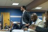 Fulton County Assistant District Attorney Alex Bernick speaks to Fulton County Superior Judge Scott McAfee during a jury questionnaire hearing at the Fulton County Courthouse on Monday, Oct. 16, 2023, in Atlanta. (Alyssa Pointer/Pool Photo via AP)