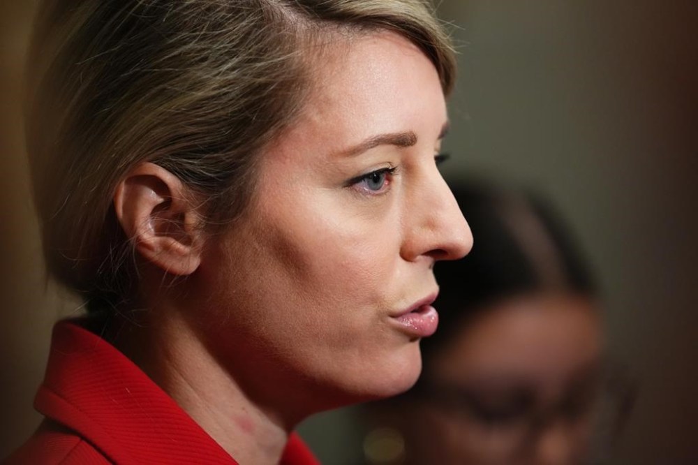 Minister of Foreign Affairs Mélanie Joly speaks to media as she arrives for a cabinet meeting on Parliament Hill in Ottawa on Tuesday, Oct. 17, 2023. THE CANADIAN PRESS/Sean Kilpatrick