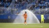 Forge FC midfielder Kwasi Poku joins&nbsp;Vancouver FC's James Cameron and Valour FC's Matteo De Brienne on the list for the Canadian Premier League Best Canadian Under-21 Player Award. Poku walks away as the sprinklers accidentally start spraying the pitch during second half Canadian Championship quarterfinal action against CF Montreal, in Montreal, Wednesday, May 25, 2022. THE CANADIAN PRESS/Paul Chiasson