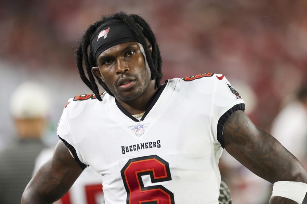 FILE - Tampa Bay Buccaneers wide receiver Julio Jones walks the sideline during a NFL football game against the Kansas City Chiefs, Sunday, Oct. 2, 2022 in Tampa, Fla. The Philadelphia Eagles signed wide receiver Julio Jones on Tuesday, Oct. 17, 2023, adding veteran depth to their receiving corps. The seven-time Pro Bowl receiver hasn't played since he finished his lone season with Tampa Bay. (AP Photo/Alex Menendez, File)