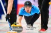 Quebec skip Félix Asselin watches his shot during his match against P.E.I. at the 2023 Tim Hortons Brier at Budweiser Gardens in London, Ont., Sunday, March 5, 2023. Canada improved to 7-0 and clinched a quarterfinal spot at the world mixed doubles curling championship with a 7-5 win over Slovenia on Wednesday. THE CANADIAN PRESS/Geoff Robins
