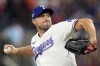 Texas Rangers starting pitcher Max Scherzer throws against the Houston Astros during the first inning in Game 3 of the baseball American League Championship Series Wednesday, Oct. 18, 2023, in Arlington, Texas. (AP Photo/Julio Cortez)