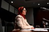 Amira Elghawaby, Canada’s Special Representative on Combatting Islamophobia, prepares to appear as a witness before the Senate Human Rights committee, at the Senate of Canada Building in Ottawa on Monday, March 27, 2023. THE CANADIAN PRESS/Justin Tang