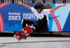 Canada's 13-year-old skateboarder Fay De Fazio Ebert trains at the Pan American Games Santiago on Chile on Thursday Oct. 19, 2023. THE CANADIAN PRESS/Frank Gunn