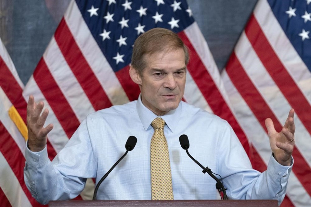 Rep. Jim Jordan, R-Ohio, chairman of the House Judiciary Committee speaks during a news conference at the Capitol in Washington, Friday, Oct. 20, 2023. (AP Photo/Jose Luis Magana)