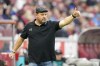 Cologne's head coach Steffen Baumgart reacts during the German Bundesliga soccer match between 1.FC Cologne and Borussia Moenchengladbach in Cologne, Germany, Sunday, Oct. 22, 2023. (AP Photo/Martin Meissner)