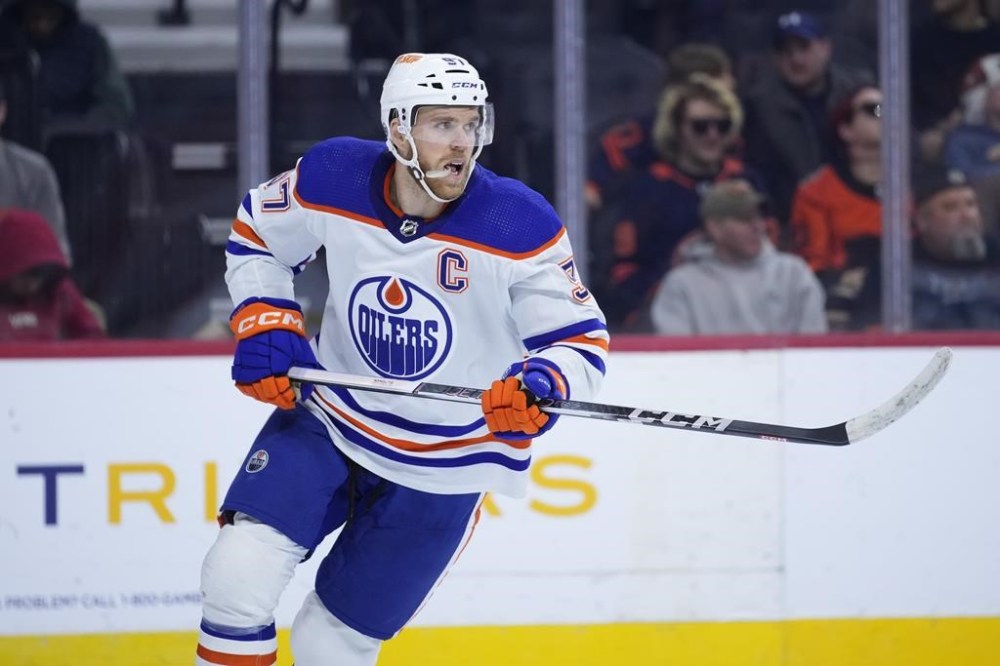 Edmonton Oilers star forward Connor McDavid was expected to be out of the lineup for one to two weeks due to an upper-body injury, the team said Sunday. McDavid plays during an NHL hockey game in Philadelphia, Thursday, Oct. 19, 2023. THE CANADIAN PRESS/AP-Matt Slocum