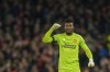 Manchester United's goalkeeper Andre Onana celebrates after Manchester United's Harry Maguire scores his side's opening goal during the Champions League group A soccer match between Manchester United and Copenhagen at the Old Trafford stadium in Manchester, England, Tuesday, Oct. 24, 2023. (AP Photo/Dave Thompson)