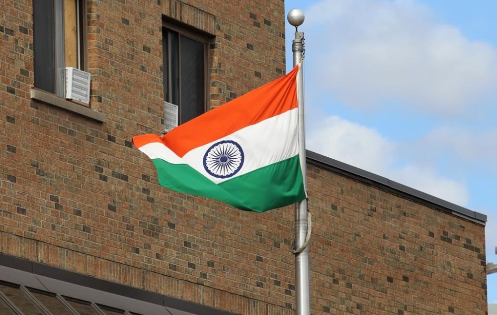 The Indian flag flies at the High Commission of India in Ottawa on Wednesday, September 20, 2023. THE CANADIAN PRESS/ Patrick Doyle