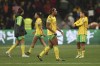 FILE - Jamaica's players leave at the end of the Women's World Cup round of 16 soccer match between Jamaica and Colombia in Melbourne, Australia, Tuesday, Aug. 8, 2023. Players for the Jamaican women’s national team say they’re boycotting a pair of tournament matches because of “constant mistreatment” by their soccer federation. Khadija `Bunny’ Shaw was among those who posted a statement to Instagram this past weekend that said players from the country’s Women’s World Cup team would not take part in this week’s CONCACAF Women’s Gold Cup qualifiers. (AP Photo/Hamish Blair, File)