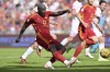 Roma's Romelu Lukaku controls the ball, during the Italian Serie A soccer match between AS Roma and AC Monza, at Stadio Olimpico, in Rome, Sunday, Oct. 22, 2023. (Alfredo Falcone/LaPresse via AP)
