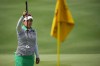 Jasmine Suwannapura of Thailand lines up a putt on the 18th hole during the second round of the LPGA Maybank Championship in Kuala Lumpur, Malaysia, Friday, Oct. 27, 2023. (AP Photo/Vincent Thian)
