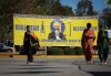 A photograph of late temple president Hardeep Singh Nijjar is seen on a banner outside the Guru Nanak Sikh Gurdwara Sahib, in Surrey, B.C., on Monday, September 18, 2023. Thousands of Sikh voters are expected to turn out today in the Metro Vancouver municipality of Surrey, to vote in an unofficial referendum at the centre of Canada's ongoing tensions with India. THE CANADIAN PRESS/Darryl Dyck