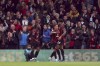 Bournemouth's Antoine Semenyo, left, celebrates scoring their side's first goal of the game during the English Premier League soccer match between Bournemouth and Burnley at the Vitality Stadium, Bournemouth, England, Saturday, Oct. 28, 2023. (Steven Paston/PA via AP)