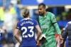Chelsea's Conor Gallagher, left, speaks with Chelsea's goalkeeper Robert Sanchez at the end of the English Premier League soccer match between Chelsea and Brentford at Stamford Bridge stadium in London, Saturday, Oct. 28, 2023. (AP Photo/Ian Walton)