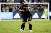 Los Angeles FC midfielder Timothy Tillman, left, and forward Cristian Olivera embrace after the team's win over the Vancouver Whitecaps during an MLS playoff soccer match Saturday, Oct. 28, 2023, in Los Angeles. (AP Photo/Ryan Sun)
