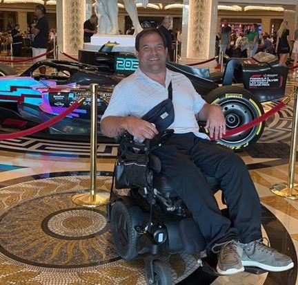A disabled British Columbia man who dragged himself off an Air Canada flight in Las Vegas after the airline's ground assistance personnel were not available to help him says he doesn't want others to go through the same experience. Rodney Hodgins is seen in Las Vegas in an August 2023 handout photo. THE CANADIAN PRESS/HO-Deanna Hodgins, *MANDATORY CREDIT*