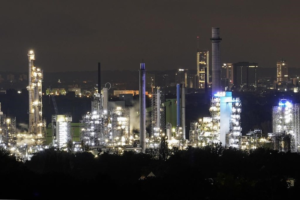 FILE - A BP oil refinery is seen in Gelsenkirchen, Germany, Tuesday, Oct. 24, 2023. The World Bank says oil prices could be pushed into “uncharted waters” if the violence between Israel and Hamas were to escalate. The organization's Commodity Markets Outlook finds that the effects on oil prices should be limited if the conflict doesn’t widen. (AP Photo/Martin Meissner, File)
