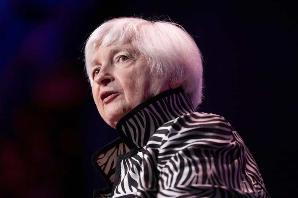 FILE - United States Secretary of the Treasury Janet Yellen speaks at the Atlantic Council Global Citizen Awards, Wednesday, Sept. 20, 2023, in New York. At a Bloomberg event on Thursday, Oct. 26, Yellen said the administration was “monitoring the economic consequences carefully” of Israel’s war against Hamas. “So far we have not yet seen much that has global consequences,” she said, but if the war spreads “of course there could be more meaningful consequences.” (AP Photo/Julia Nikhinson, File)