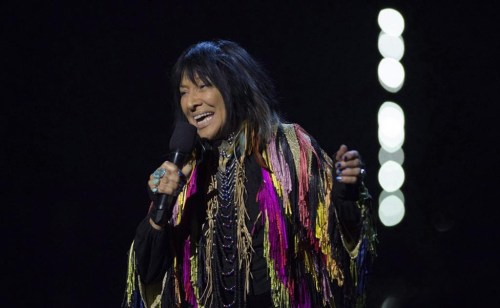 Buffy Sainte-Marie opens the Juno Awards show on Sunday April 2, 2017 in Ottawa. The Indigenous Women's Collective is calling for Sainte-Marie to lose her 2018 Juno Award for 