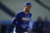Los Angeles Dodgers' Mookie Betts participates in batting practice before Game 1 of a baseball NL Division Series game against the Arizona Diamondbacks in Los Angeles, Saturday, Oct. 7, 2023. (AP Photo/Ashley Landis)