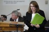 Martha Tierney, attorney for the petitioners, walks to her seat after examining a witness during a hearing for a lawsuit to keep former President Donald Trump off the state ballot in court Wednesday, Nov. 1, 2023, in Denver. (AP Photo/Jack Dempsey, Pool)