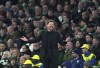 Atletico Madrid manager Diego Simeone reacts on the touchline during the Champions League Group E match between Celtic Glasgow and Atletico Madrid, at Celtic Park, in Glasgow, Scotland, Wednesday, Oct. 25, 2023. (Andrew Milligan/PA via AP)
