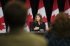 Finance ministers from across the country will meet up virtually with their federal counterpart Chrystia Freeland today to discuss Alberta’s proposal to quit the Canada Pension Plan. Freeland holds a press conference in Ottawa, Tuesday, Oct. 31, 2023. THE CANADIAN PRESS/Sean Kilpatrick