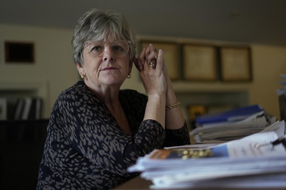 Precia Stuby, Executive Director of Hancock County Alcohol, Drug Addiction & Mental Health Services, is photographed in her office in Findlay, Ohio, Wednesday, Oct. 11, 2023.