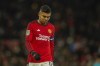 Manchester United's Casemiro leaves the pitch after the first half during the EFL Cup fourth round soccer match between Manchester United and Newcastle at Old Trafford stadium in Manchester, England, Wednesday, Nov. 1, 2023. (AP Photo/Dave Thompson)