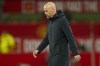 Manchester United's head coach Erik ten Hag leaves the pitch after the EFL Cup fourth round soccer match between Manchester United and Newcastle at Old Trafford stadium in Manchester, England, Wednesday, Nov. 1, 2023. (AP Photo/Dave Thompson)