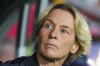 FILE - Germany's head coach Martina Voss-Tecklenburg reacts during the Women's World Cup match between South Korea and Germany in Brisbane, Australia, on Aug. 3, 2023. Martina Voss-Tecklenburg will not return as coach of Germany’s women’s soccer team. The German soccer federation says it decided at a joint meeting that they were to end their collaboration “with immediate effect.” It concludes her five-year stint in charge of the national team. (AP Photo/Tertius Pickard)