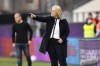 FILE - Chelsea's coach Emma Hayes directs her team during the UEFA Women's Champions League final soccer match between Chelsea FC and FC Barcelona in Gothenburg, Sweden, on May 16, 2021. Hayes will leave the defending Women's Super League champion at the end of the season, the club said Saturday, Nov. 4, 2023. (AP Photo/Martin Meissner, File)