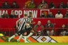 Newcastle's Joe Willock celebrates after scoring his side's third goal during the EFL Cup fourth round soccer match between Manchester United and Newcastle at Old Trafford stadium in Manchester, England, Wednesday, Nov. 1, 2023. (AP Photo/Dave Thompson)