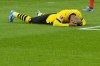 Dortmund's Donyell Malen reacts during the German Bundesliga soccer match between Borussia Dortmund and Bayern Munich in Dortmund, Germany, Saturday, Nov. 4, 2023. (AP Photo/Martin Meissner)