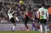 Liverpool's Mohamed Salah makes an attempt to score during the English Premier League soccer match between Luton Town and Liverpool, at Kenilworth Road, in Luton, England, Sunday, Nov. 5, 2023. (Alastair Grant)