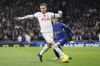 Tottenham's James Maddison controls the ball ahead Chelsea's Cole Palmer during the English Premier League soccer match between Tottenham Hotspur and Chelsea, at Tottenham Hotspur Stadium, London, Monday, Nov. 6, 2023. (AP Photo/David Cliff)