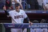 Arizona Diamondbacks manager Torey Lovullo gestures before Game 5 of the baseball World Series against the Texas Rangers Wednesday, Nov. 1, 2023, in Phoenix. (AP Photo/Brynn Anderson)