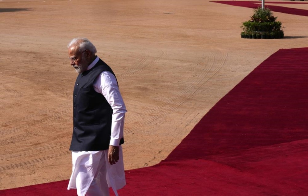 FILE- Indian Prime Minister Narendra Modi arrives to receive Tanzanian President Samia Suluhu Hassan at the Indian presidential palace, in New Delhi, India, Oct. 9, 2023. Two Indian states, Chhattisgarh and Mizoram began voting in local elections Tuesday in a test of strength for India’s opposition that is pitted against Modi’s ruling party, ahead of a crucial national vote scheduled for next year. (AP Photo/Manish Swarup, File)