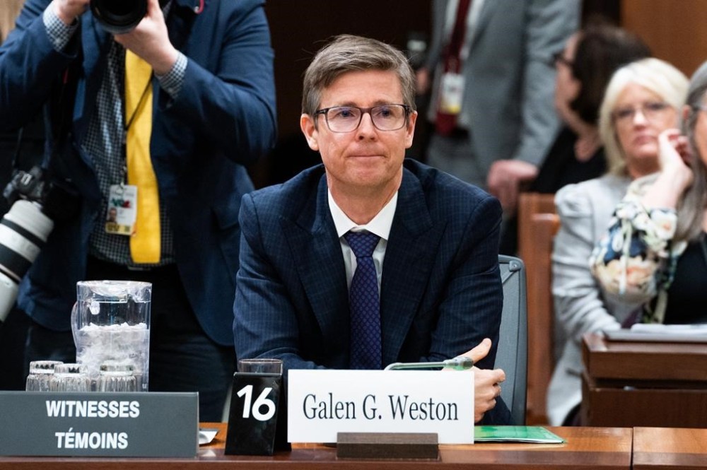 Galen G. Weston, Chairman and President of Loblaw Companies Limited waits to appear as witnesses at the Standing Committee on Agriculture and Agri-Food (AGRI) investigating food price inflation in Ottawa on March 8, 2023. THE CANADIAN PRESS/Spencer Colby