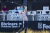 Adam Long follows through with his tee shot on the 17th hole during the first day of the Shriners Children's Open golf tournament, Thursday, Oct. 12, 2023, in Las Vegas. (AP Photo/Ian Maule)