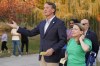 Virginia Gov. Glenn Youngkin, left, and Virginia State Sen. Siobhan Dunnavant, R-Henrico, greet voters at a polling station Tuesday Nov. 7, 2023, in Glenn Allen, Va. (AP Photo/Steve Helber)