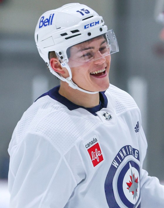 “It’s going to be a fun one. We’ll see a lot of friends out there. Not on the ice, though,” Rasmus Kupari said. (Ruth Bonneville / Winnipeg Free Press)