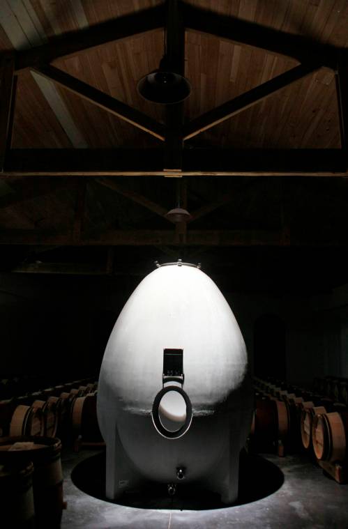 Eric Risberg / The Associated Press files
                                A concrete fermentation egg stands surrounded by wooden barrels in the cellar at Château du Tertre in France&rsquo;s Bordeaux region.