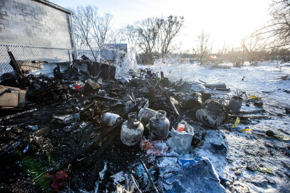 <p>MIKAELA MACKENZIE / WINNIPEG FREE PRESS FIRES</p>
                                <p>The site of a tent fire at an encampment on Higgins Avenue last winter. WFPS expects the number of weekly visits to encampments to decrease.</p>