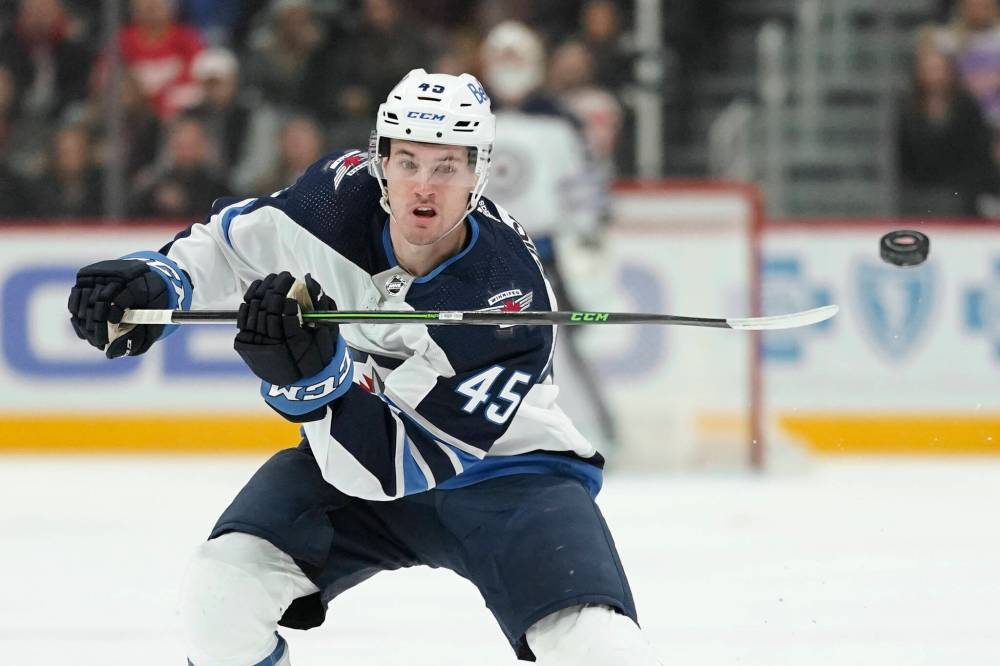 Paul Sancya / The Associated Press Files
Winnipeg Jets defenceman Declan Chisholm has been a healthy scratch for all 11 games so far this season.