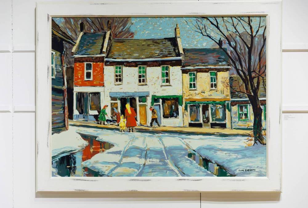 Main Street (c. 1953) by Tom Roberts Sampson-Matthews is on display at Mayberry Fine Art gallery from November 9 to 23. (MIKE DEAL / WINNIPEG FREE PRESS)